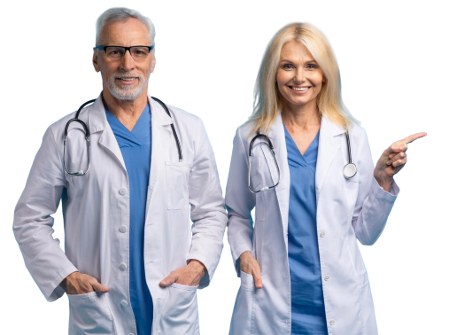 Два врача, мужчина и женщина